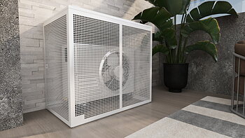 Beskyttelsesbur for utendørs del – pulverlakkert stål (1150 x 1600 x 650 mm)