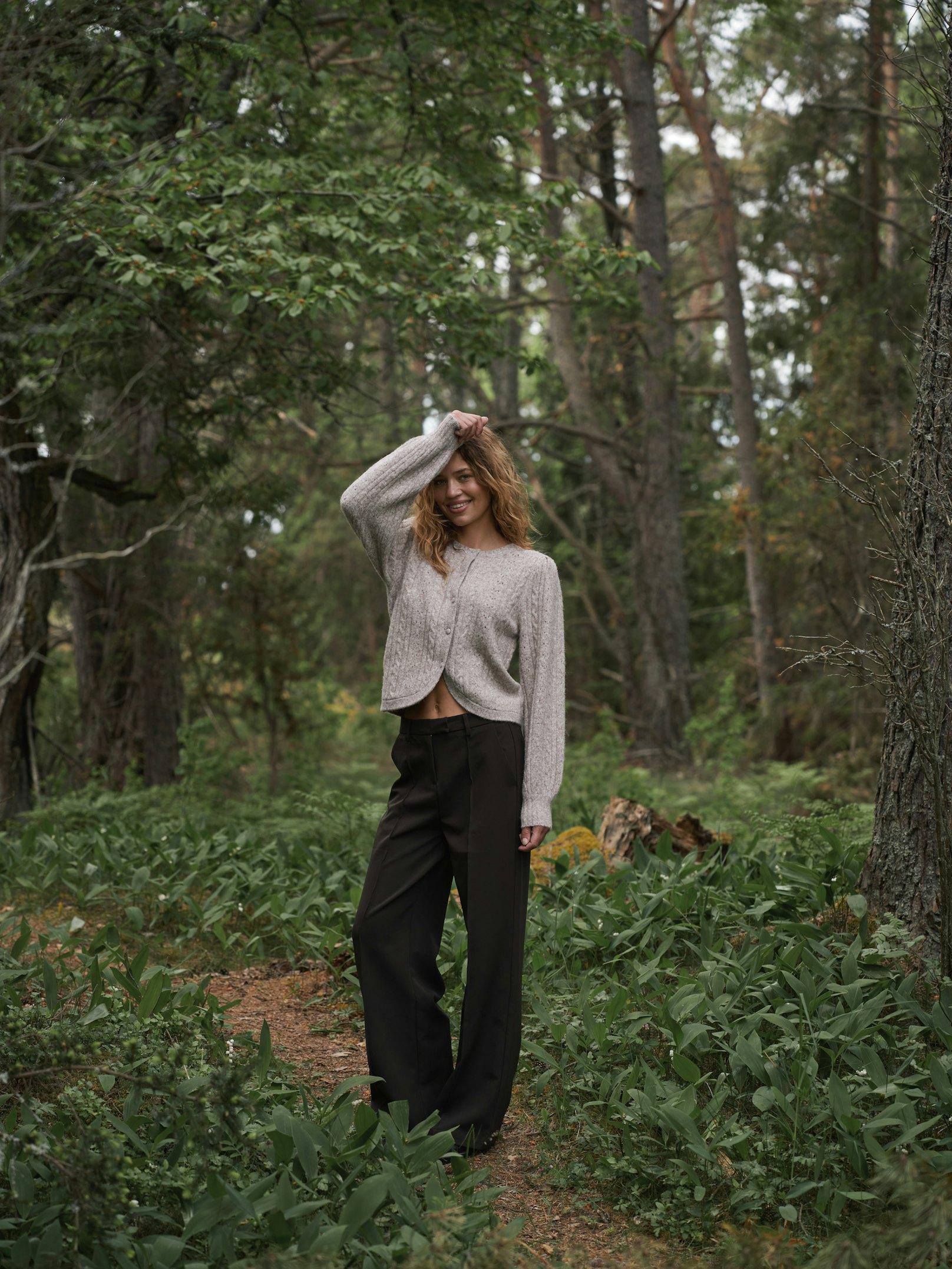 Koteas Cable Knit Cardigan Beige Melange - 7