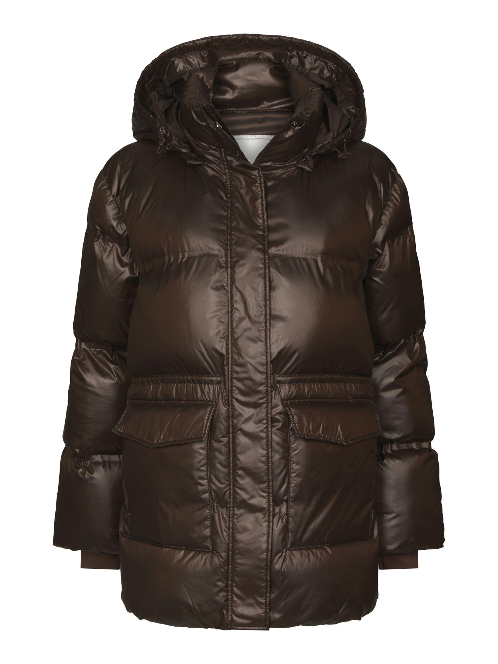 Clotilde Shiny Puffer Jacket Chocolate Brown