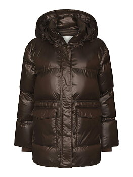 Clotilde Shiny Puffer Jacket Chocolate Brown