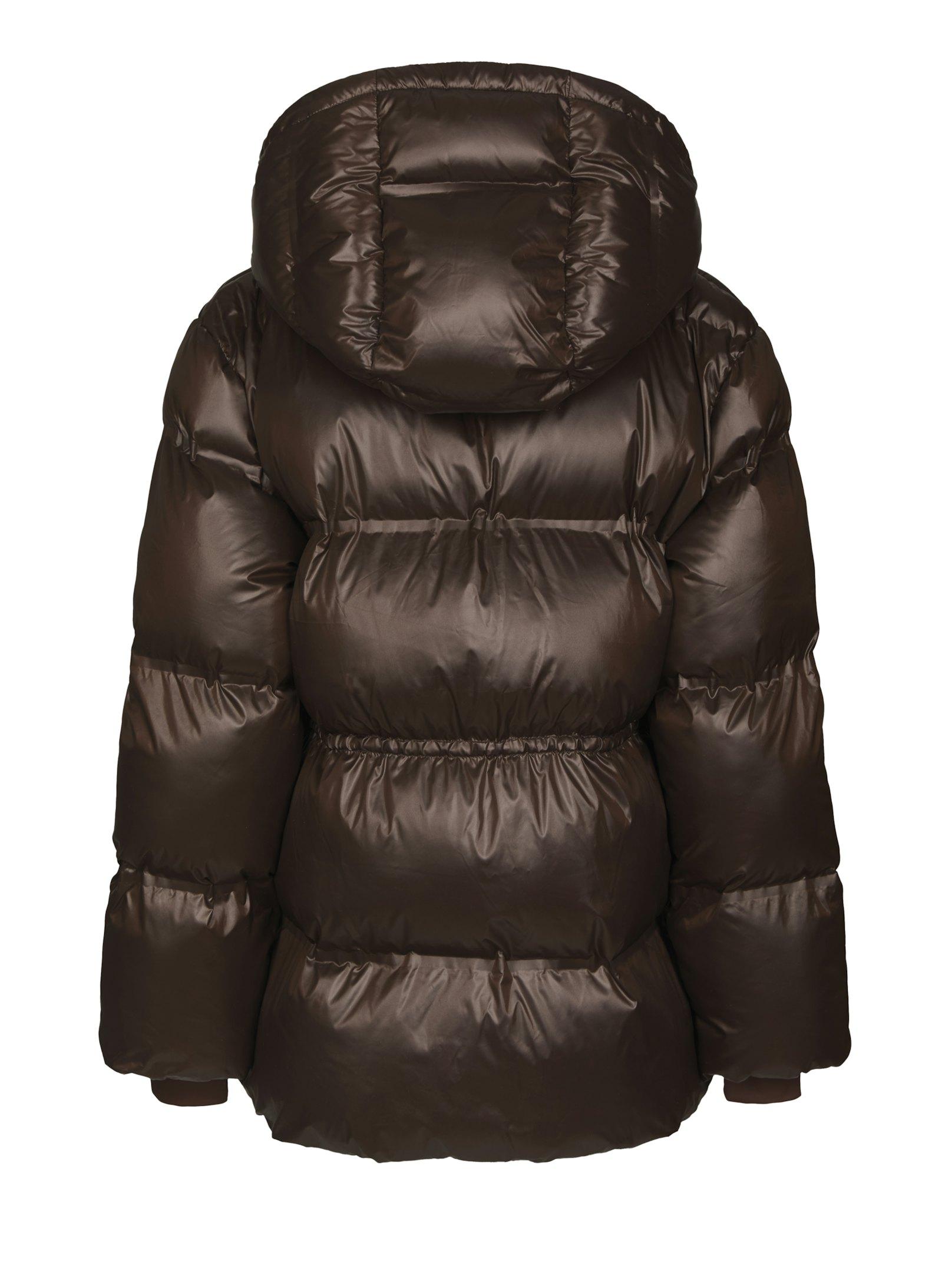 Clotilde Shiny Puffer Jacket Chocolate Brown - 2