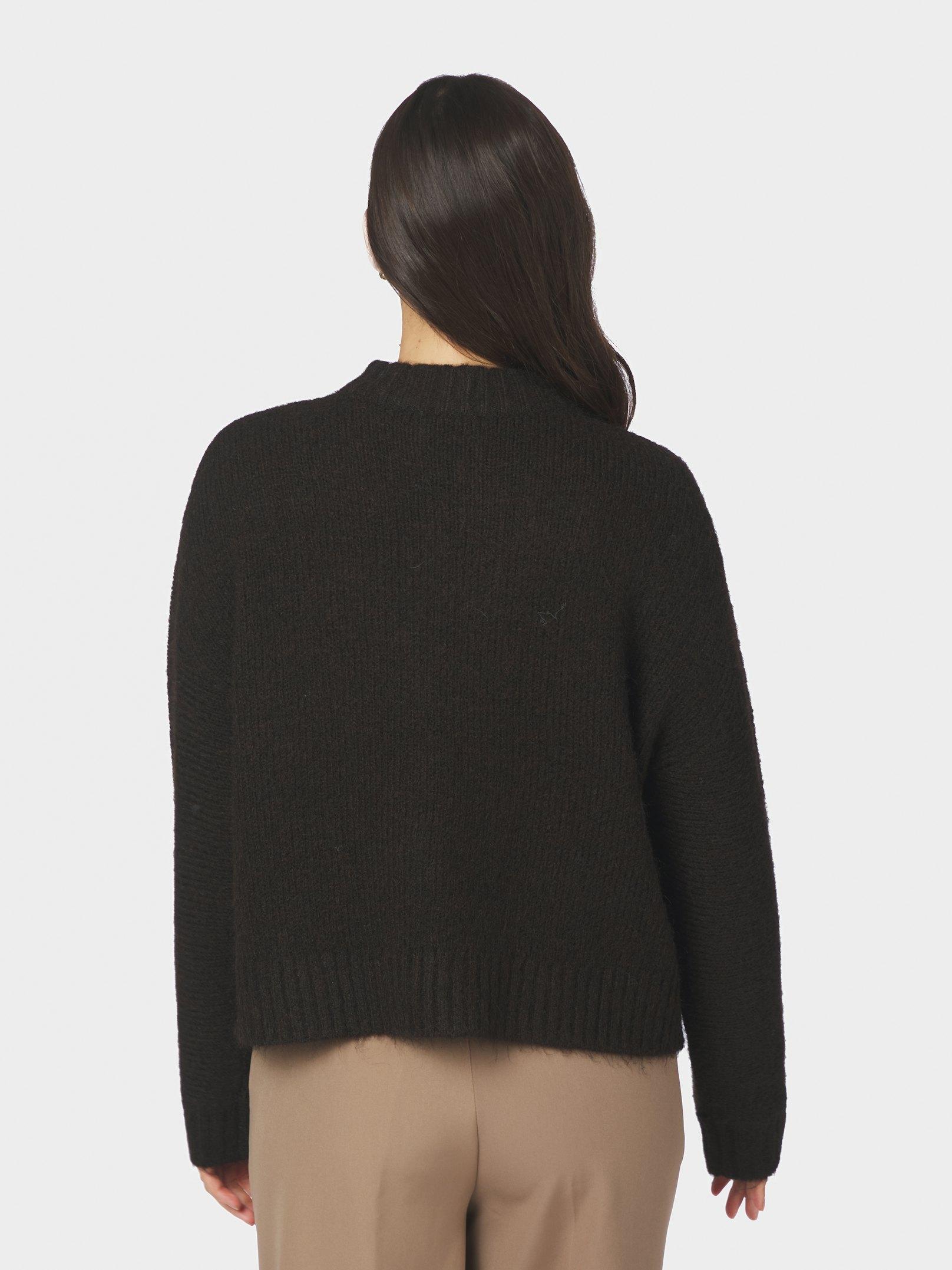 Taura Fluffy Knit Cardigan Dark brown - 4