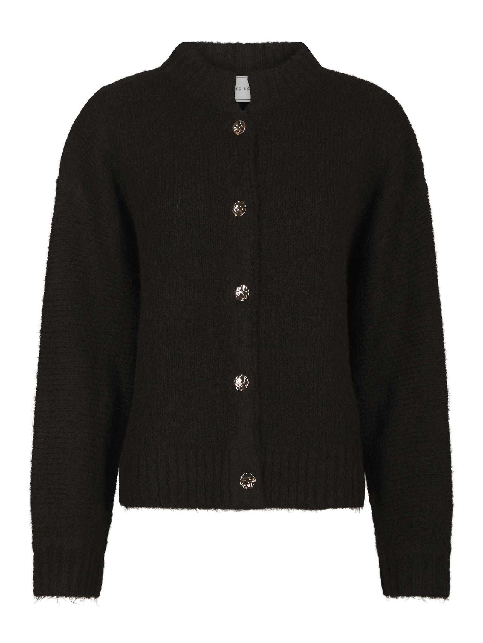 Taura Fluffy Knit Cardigan Dark brown