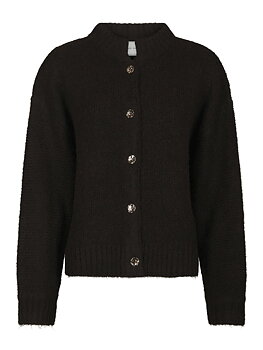 Taura Fluffy Knit Cardigan Dark brown