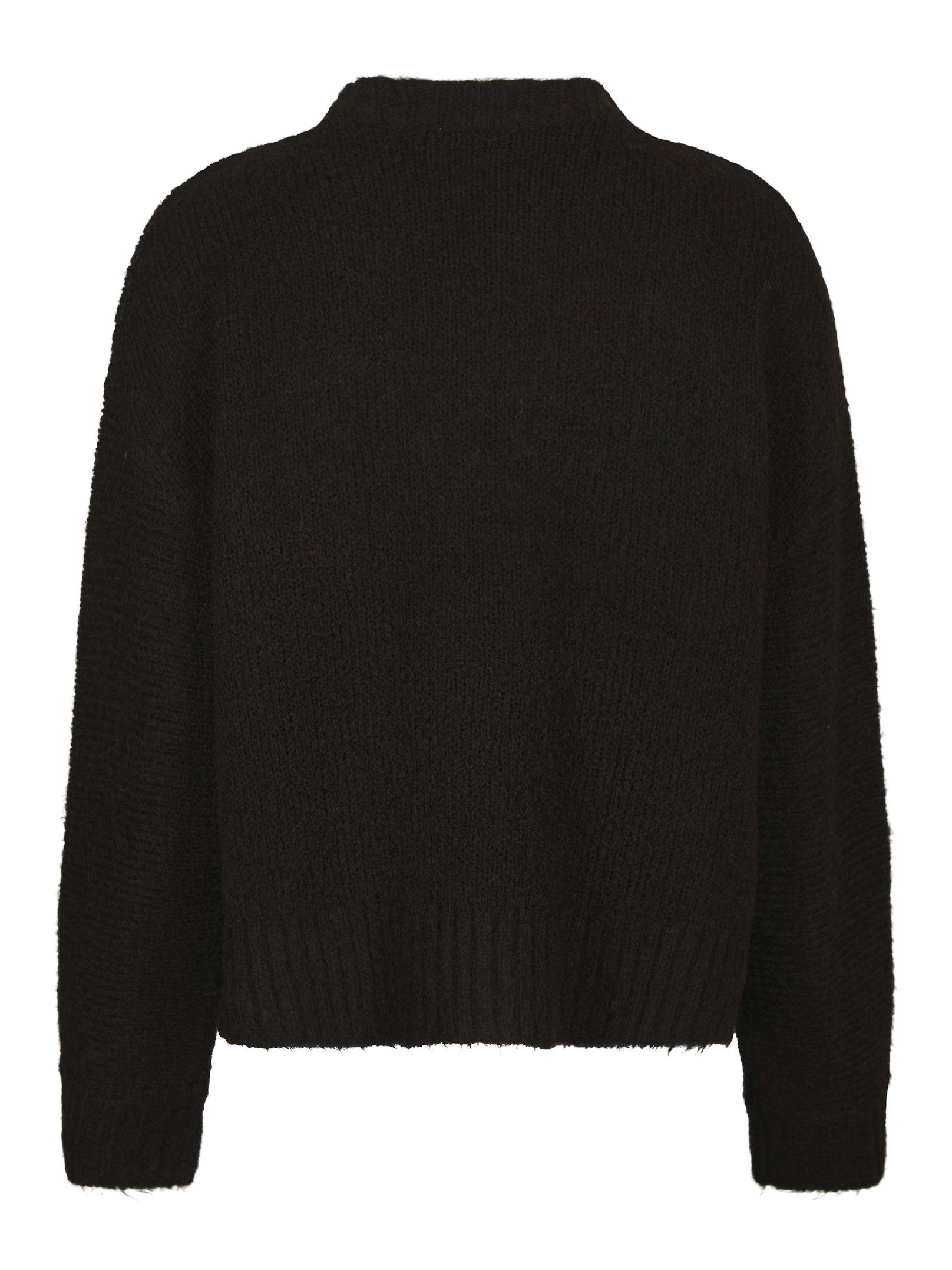 Taura Fluffy Knit Cardigan Dark brown - 2