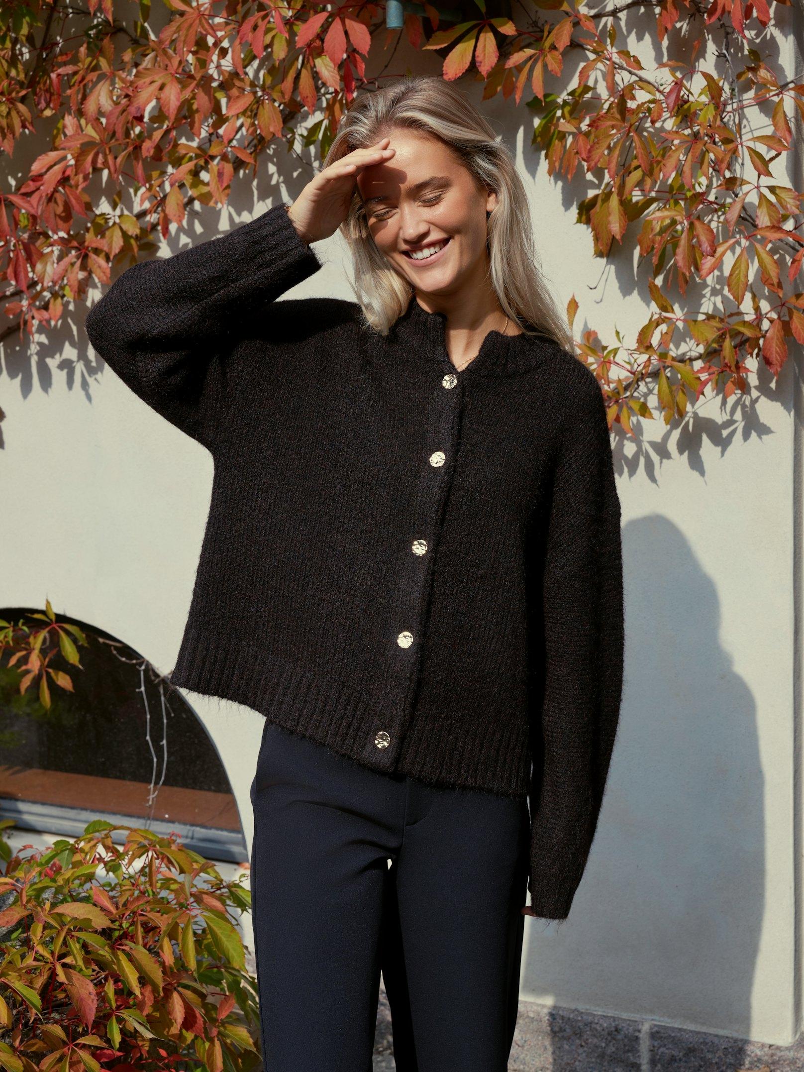 Taura Fluffy Knit Cardigan Dark brown - 7