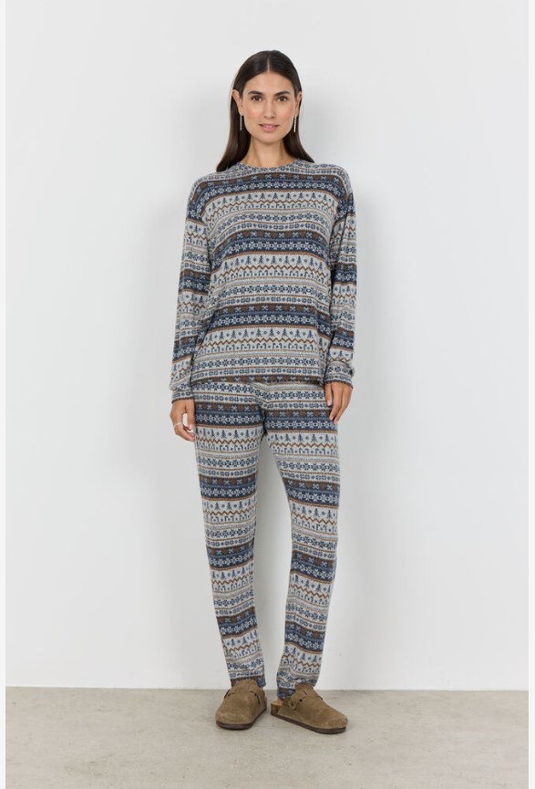 SC-BIARA gråblå melerat mys /pyjamasset