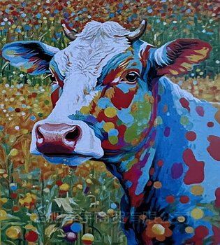 Färgstark Ko, Noessa, Diamond Painting