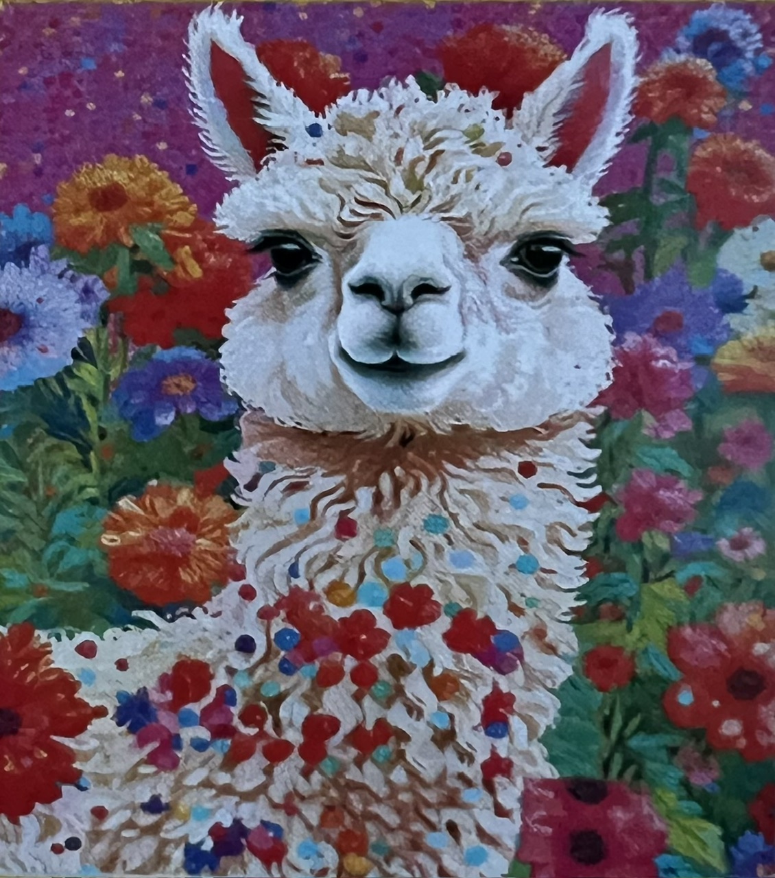 Lama i Blomsterskrud, Noessa, Diamond Painting