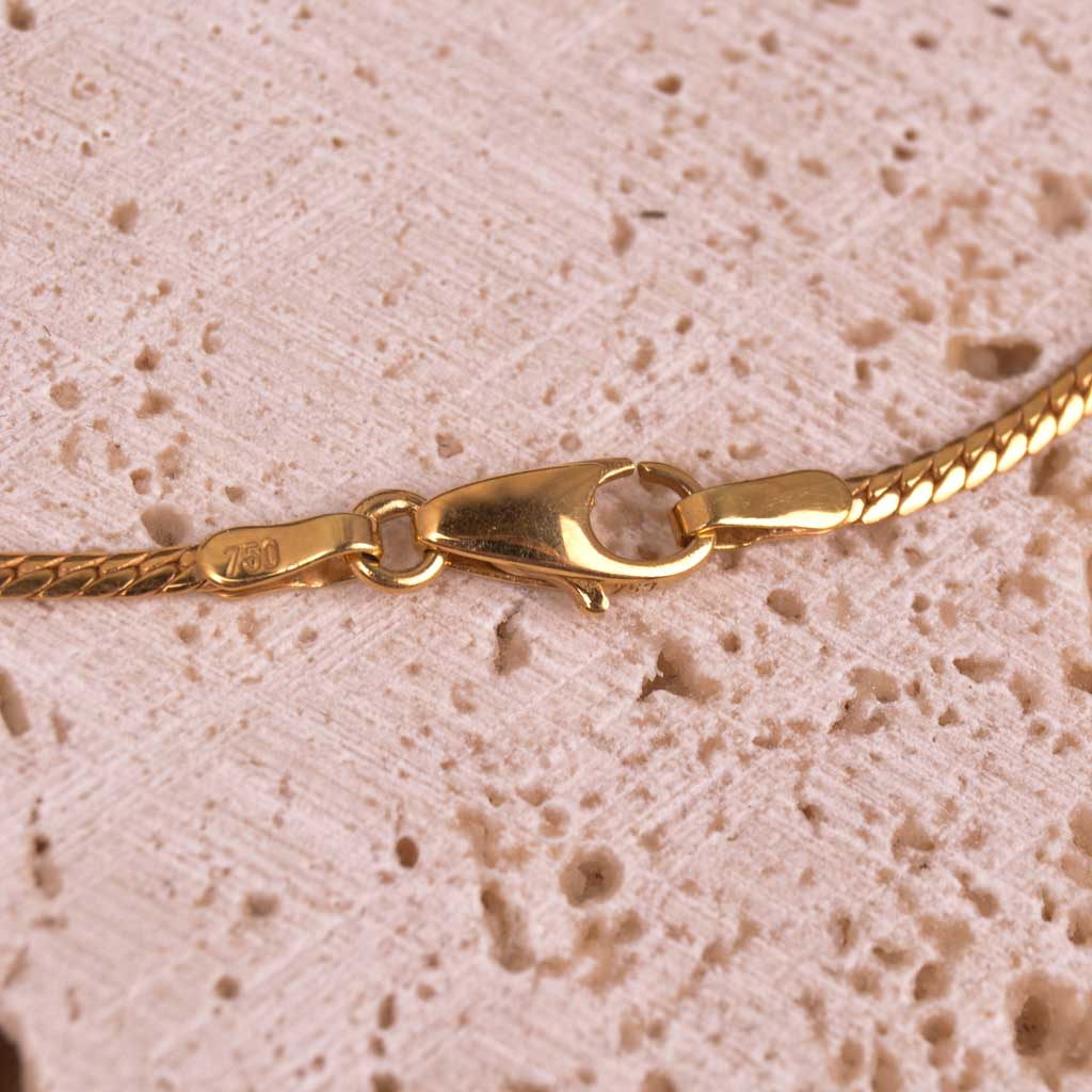 Guldcollier med "V" fattning och S-länk 42cm Vintage - 7