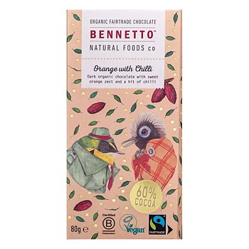 Chokladkaka 60%, Apelsin & Chili - Bennetto
