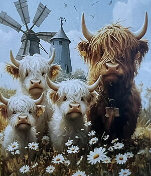 Highland Cattle Family, Noessa, Diamond Painting