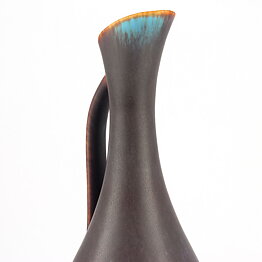 グナー・ニールンド ARBシリーズ  ブラウンとターコイズ色の持ち手付き花瓶  Vase  (26 cm)  1950年代 (2)