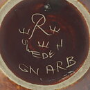 グナー・ニールンド ARBシリーズ  ブラウンとターコイズ色の持ち手付き花瓶  Vase  (26 cm)  1950年代 (2)