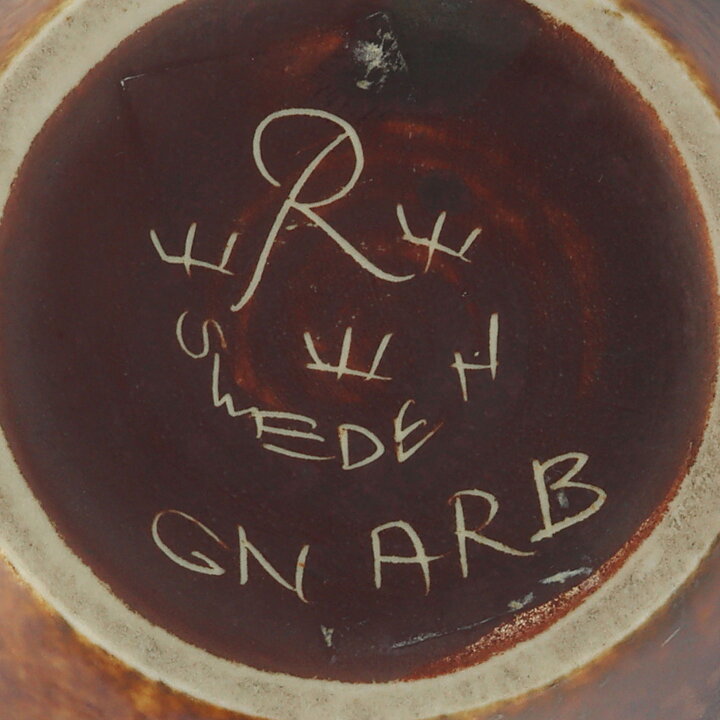 グナー・ニールンド ARBシリーズ  ブラウンとターコイズ色の持ち手付き花瓶  Vase  (26 cm)  1950年代 (2)