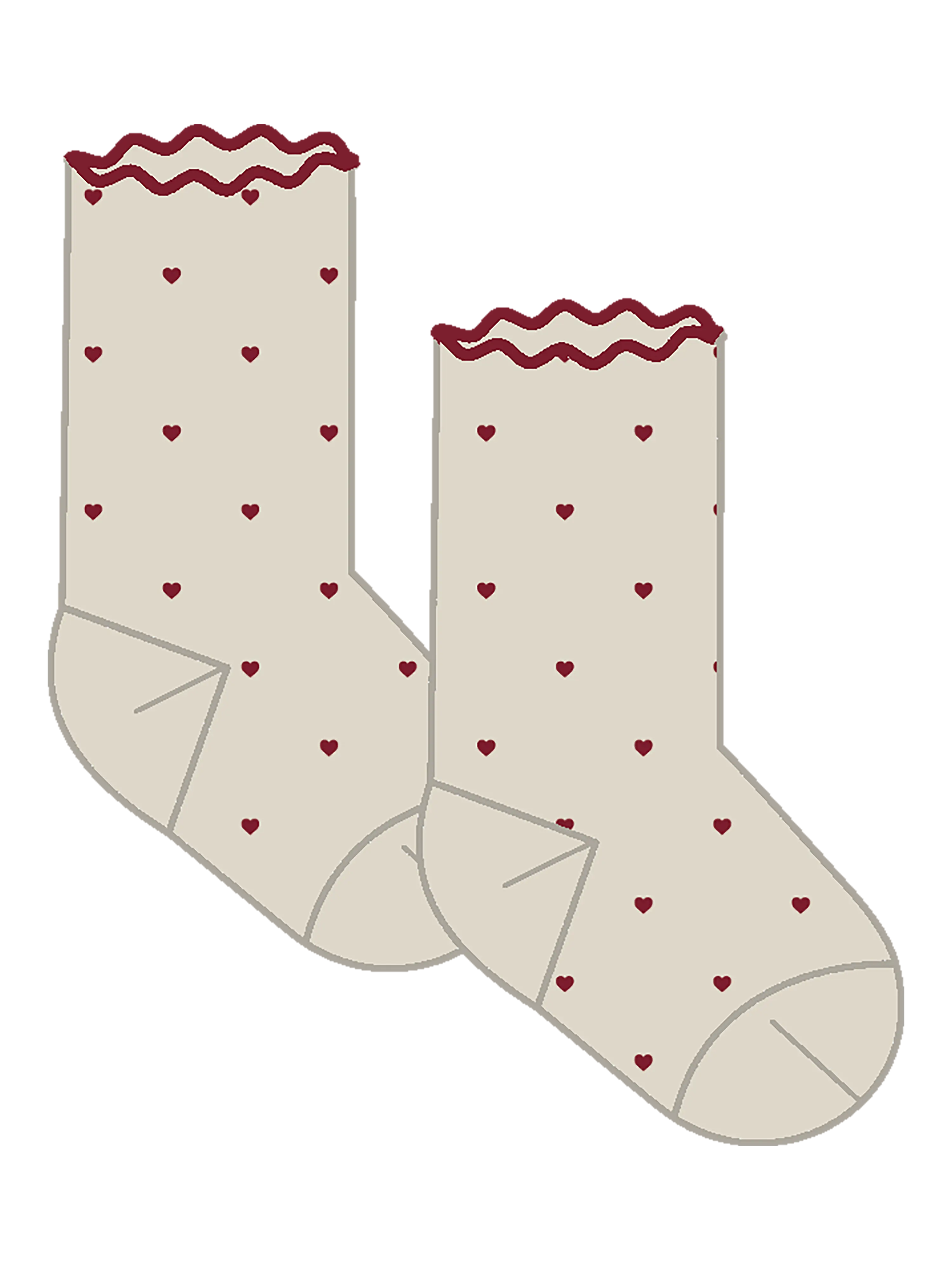 NBFROSSA DIR SOCK LIL Turtledove BIKING RED HEART