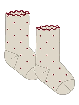 NMFROSSA DIR SOCK LIL Turtledove BIKING RED HEART