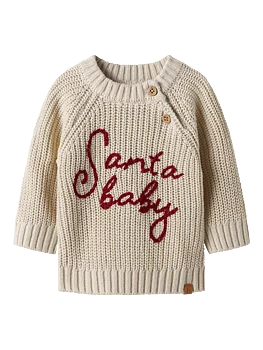 NBNEMLEN MIO LS KNIT LIL Turtledove SANTA BABY