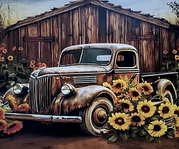 Pickup in the Country Side, Noessa, Diamond Painting