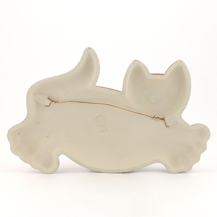 ピア・ロンダール  陶板  走る茶色いネコ  30cm  1980年代