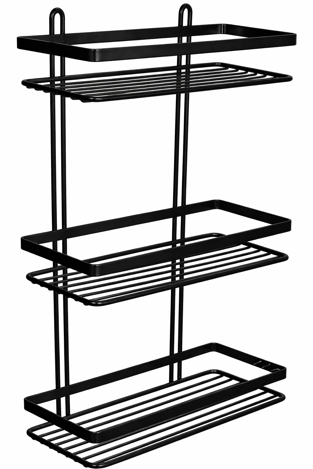 Wire Basket Rectangle - Triple - Matt Black 