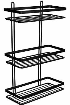 Wire Basket Rectangle - Triple - Matt Black 