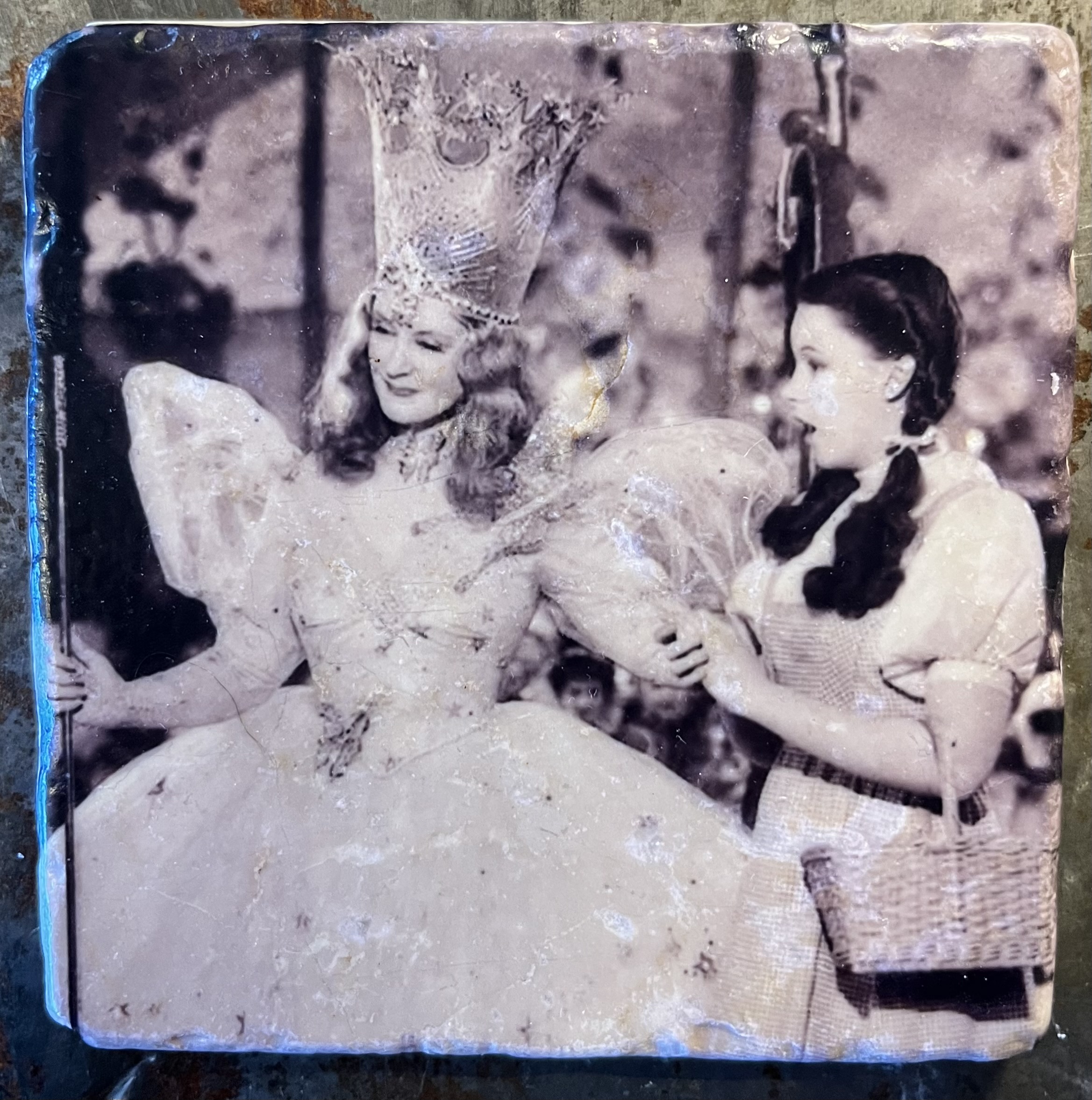 Glasunderlägg - Trollkarlen från Oz –  Billie Burke, Judy Garland