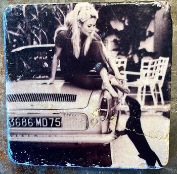 Glasunderlägg - Birgitte Bardot - Saint-Tropez