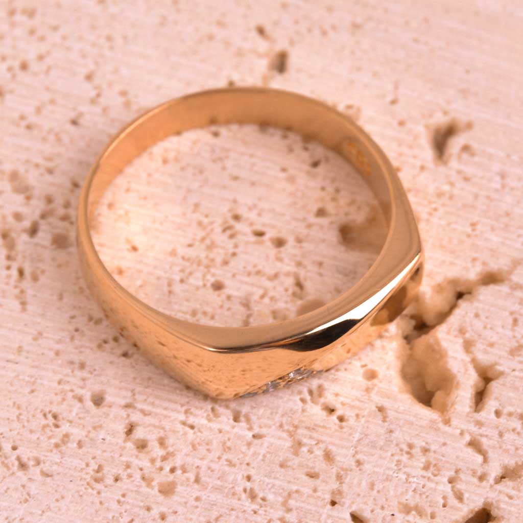 Klackring 18k guld Engelbert 0,07ct, Vintage - 7
