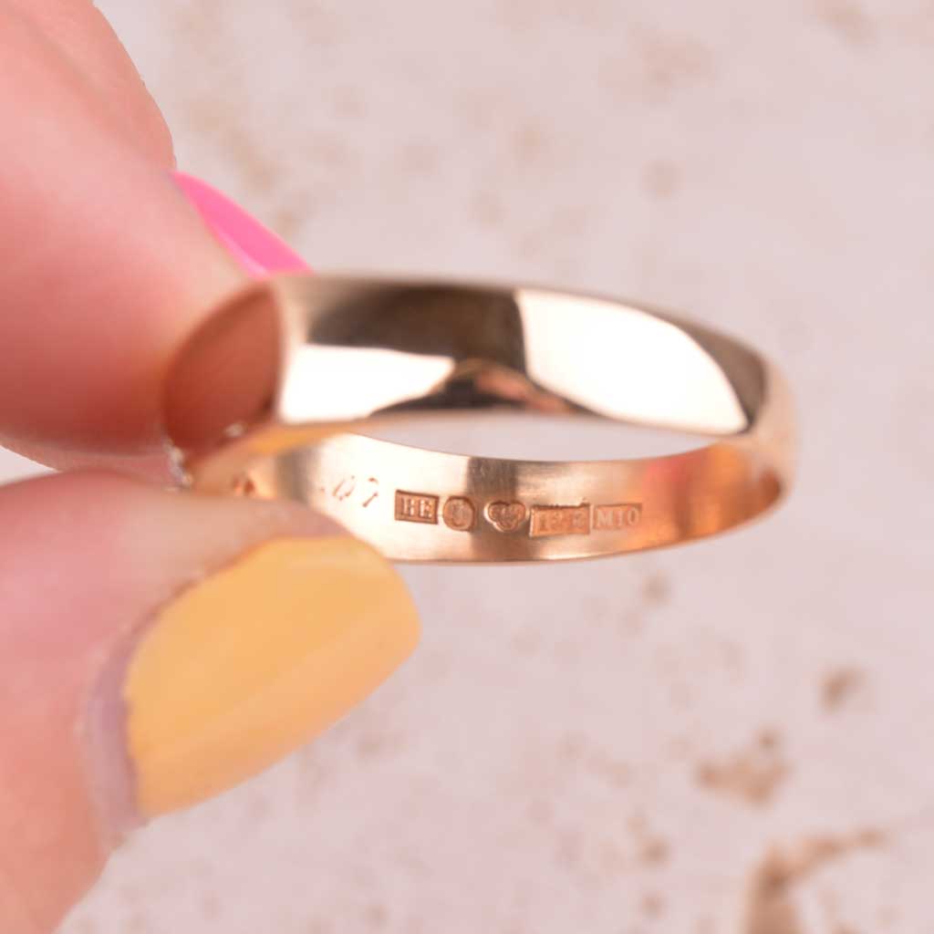 Klackring 18k guld Engelbert 0,07ct, Vintage - 5