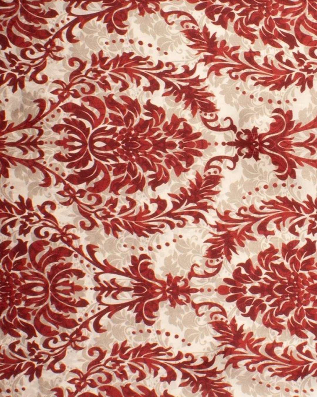 Sidenscarf Bedsted mönstrad vinröd/beige - 2