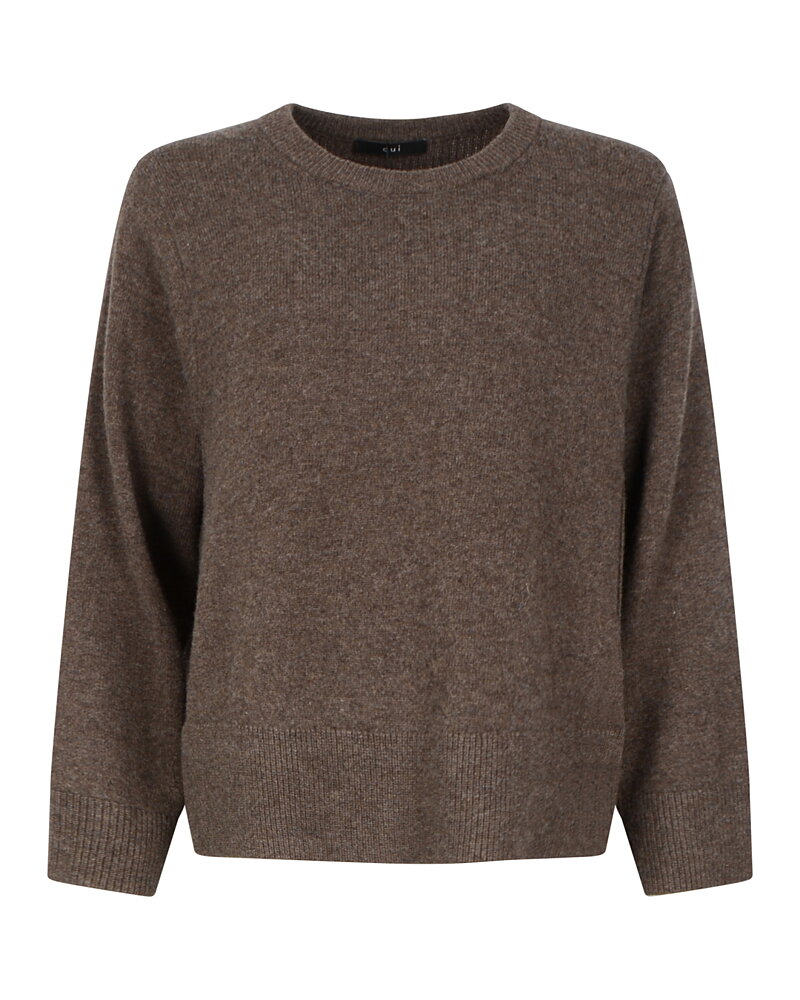 Ulljumper bred mudd & längre bak brun