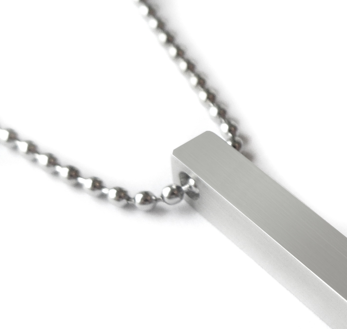 Fyrsidig stav, Halsband med gravyr - Rostfritt stål - 3