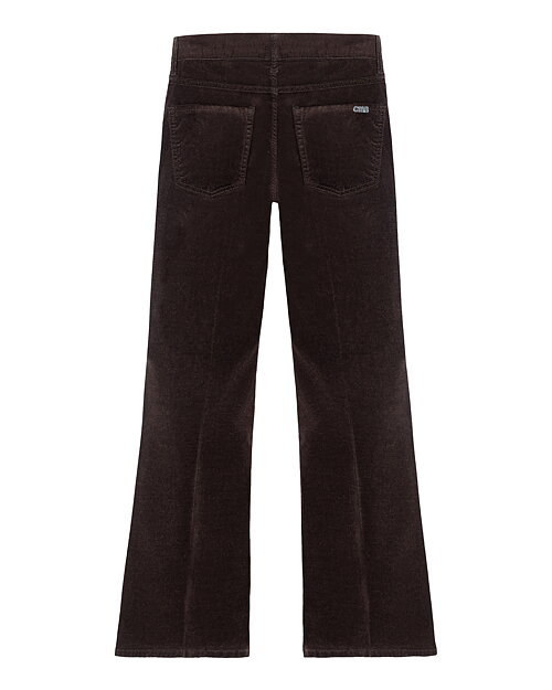 Sammetsbyxa Paris flared choco spill brun - 7
