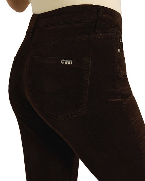 Sammetsbyxa Paris flared choco spill brun - 4