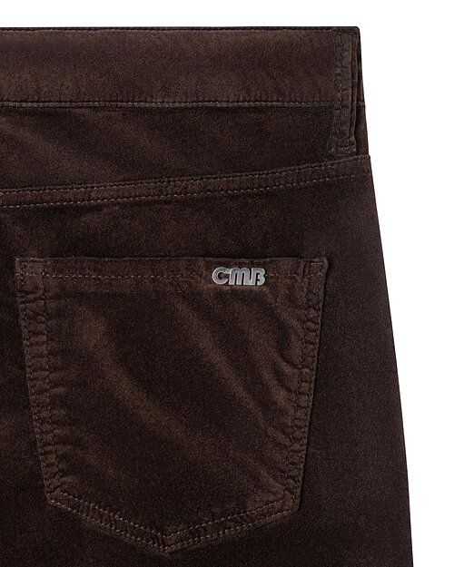 Sammetsbyxa Paris flared choco spill brun - 5
