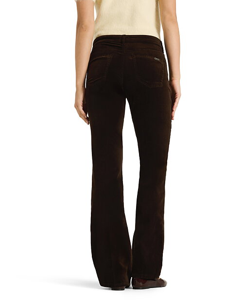 Sammetsbyxa Paris flared choco spill brun - 2