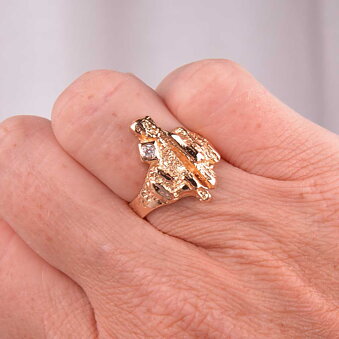 Guldring 18k Norrsken/Sarek-stil, Vintage
