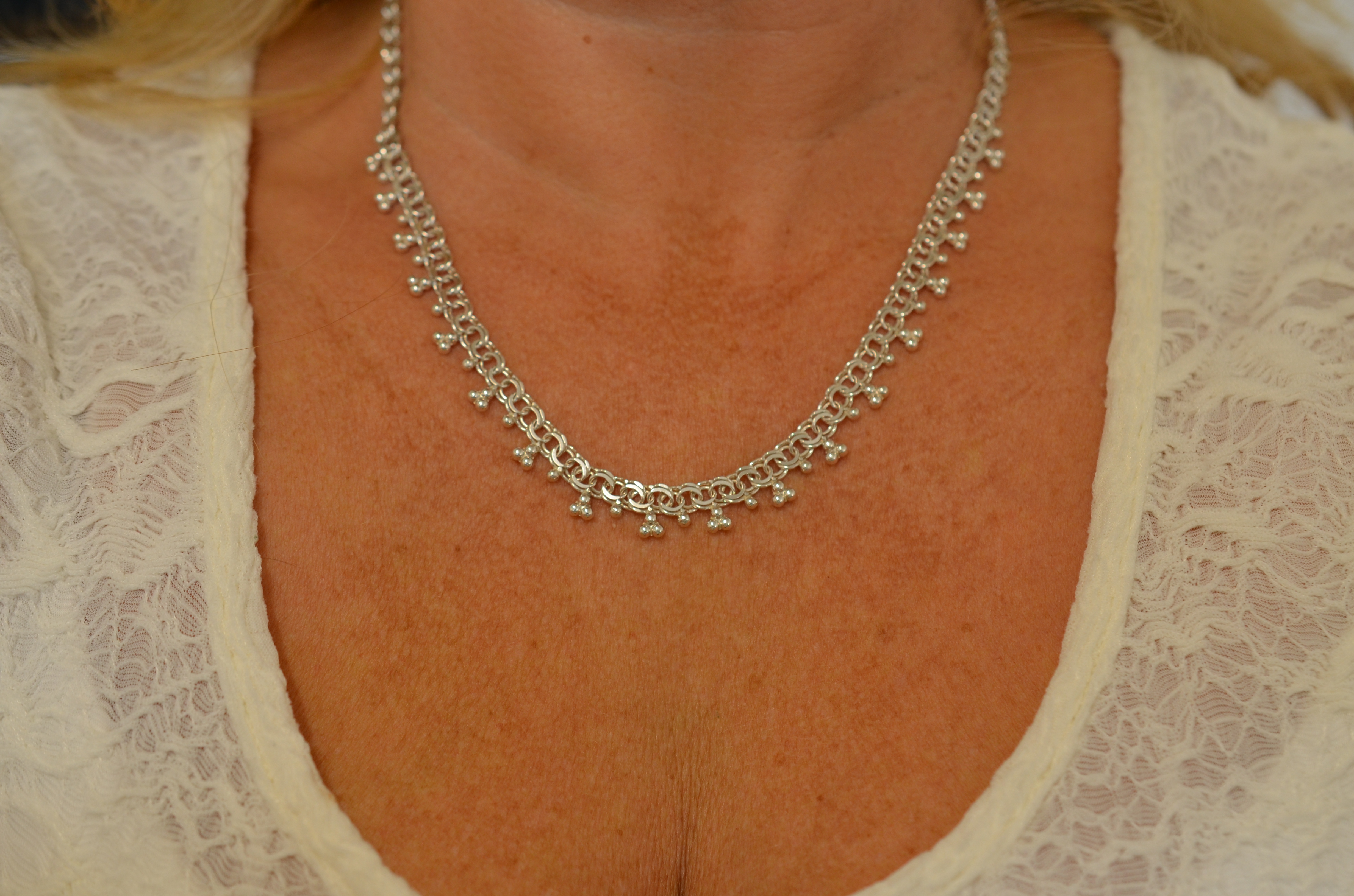 Vintage silverhalsband - 4