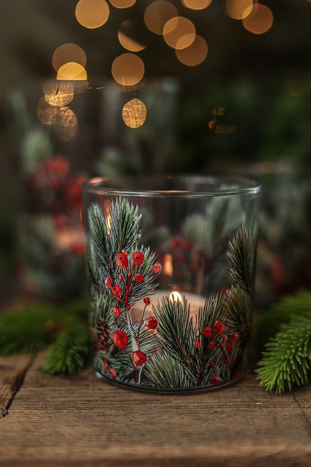 Maja Lykta Winter Berries (Välj mellan 2 olika storlekar) - 2