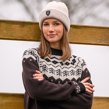 CAVALLO KNITTED HAT CAVALDEONA - SAND MELANGE (WHITE)