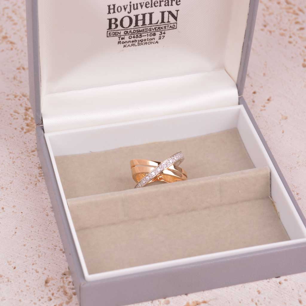 Guldring Fantasidesign Diamanter, Vintage - 3