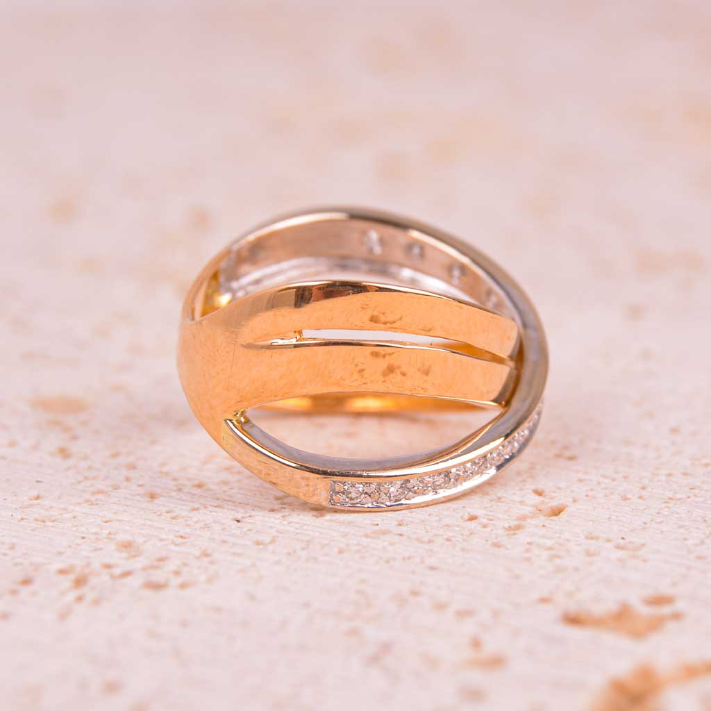 Guldring Fantasidesign Diamanter, Vintage - 5