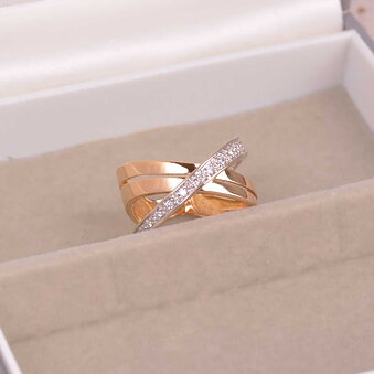 Guldring Fantasidesign Diamanter, Vintage