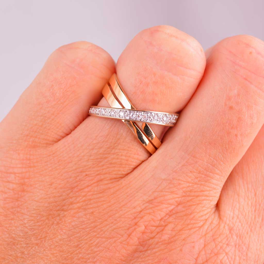 Guldring Fantasidesign Diamanter, Vintage - 2