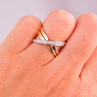 Guldring Fantasidesign Diamanter, Vintage