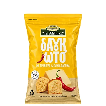 Brödchips med Graviera och Paprika 110 g MANNA