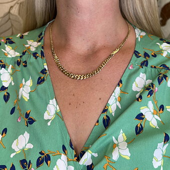 Guldcollier doserad Pansar 45cm Vintage