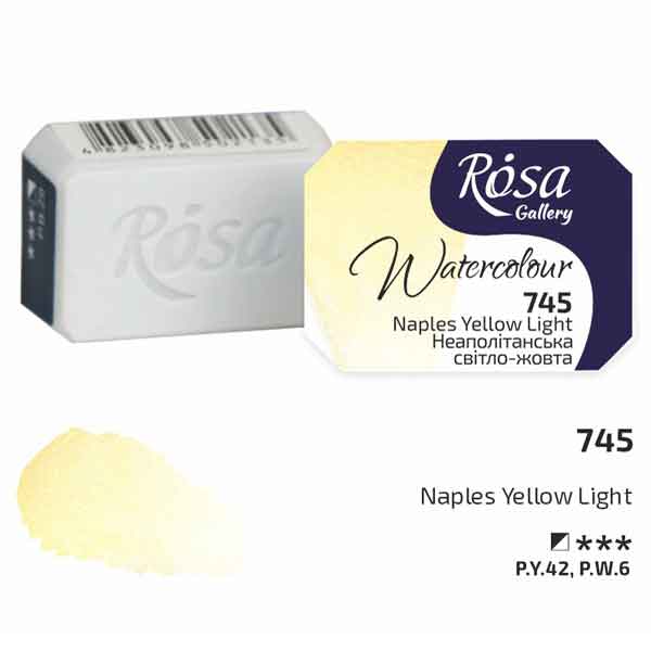 ROSA Gallery akvarellfärg helkopp 2,5 ml – Naples Yellow Light