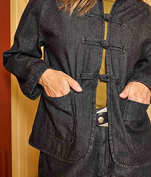 Black Colour- Sia jeansjacka svart